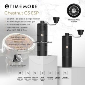 Timemore Chestnut C5 ESP Manual Hand Coffee Bean Grinder | Alat Penggiling Biji Kopi