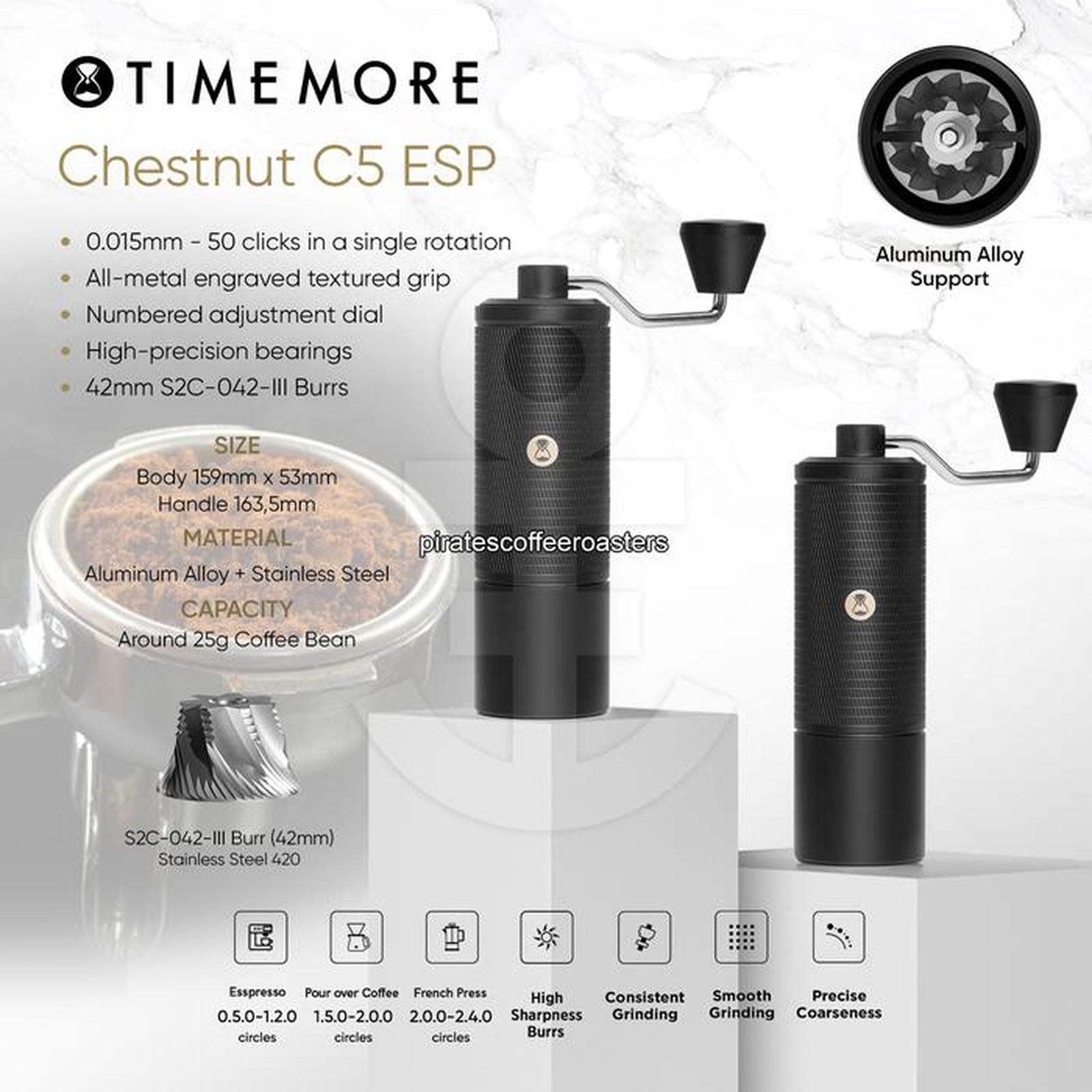 Timemore Chestnut C5 ESP Manual Hand Coffee Bean Grinder | Alat Penggiling Biji Kopi